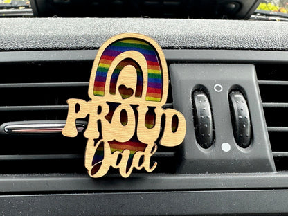 Proud Dad Rainbow Car Vent Air Freshener Essential Oil Diffuser Gift For Gay Pride