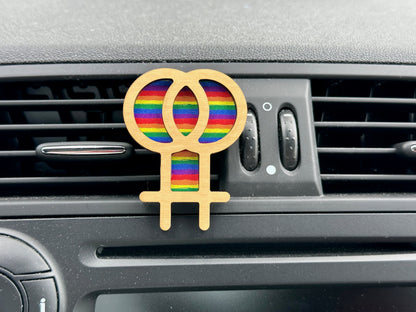 WLW Rainbow Car Vent Air Freshener Essential Oil Diffuser Gift For Women Who Love Women