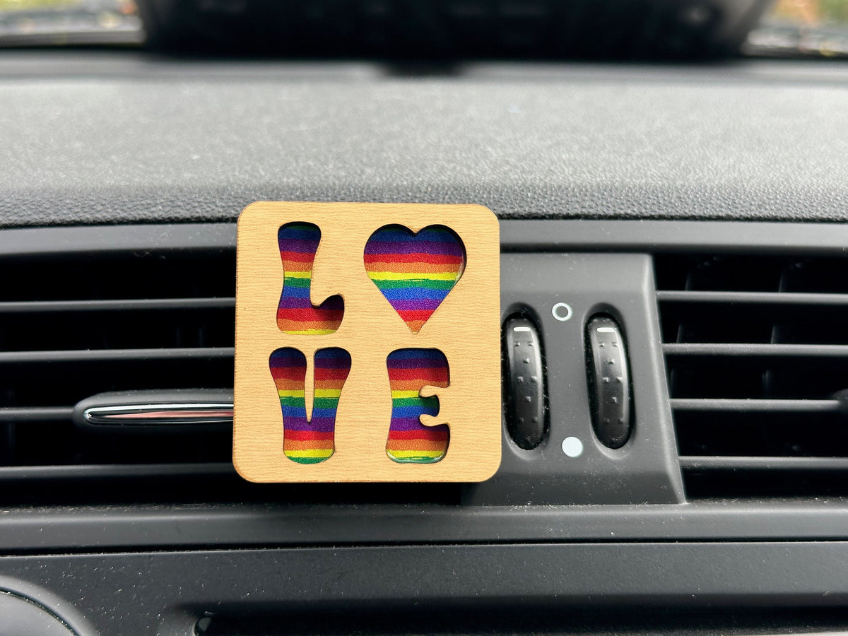 Love Rainbow Car Vent Air Freshener Essential Oil Diffuser Gift For Gay Pride
